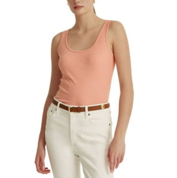 Lauren Ralph Lauren Tops - Lauren Ralph Lauren Sherbert Orange Ribbed Cotton Tank Size Medium